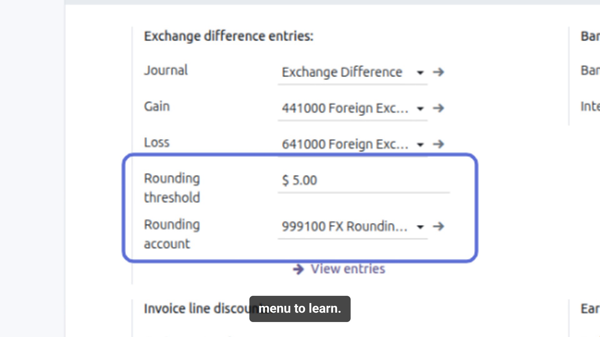 Setting the rounding threshold and dedicated rounding account