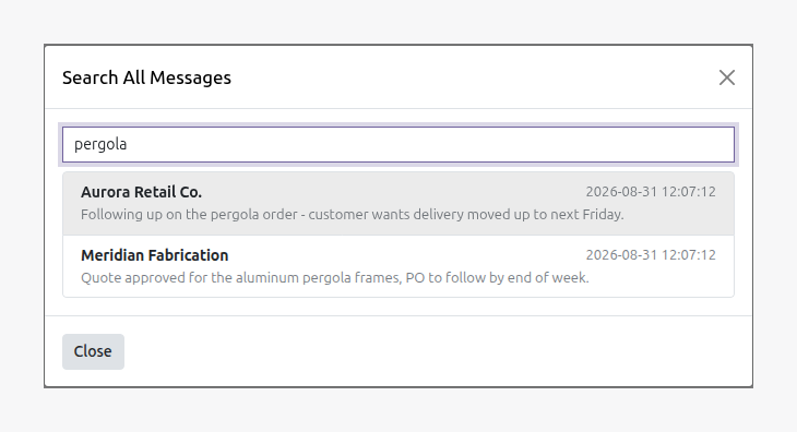 Chatter Full-Text Search in Odoo — screenshot search
