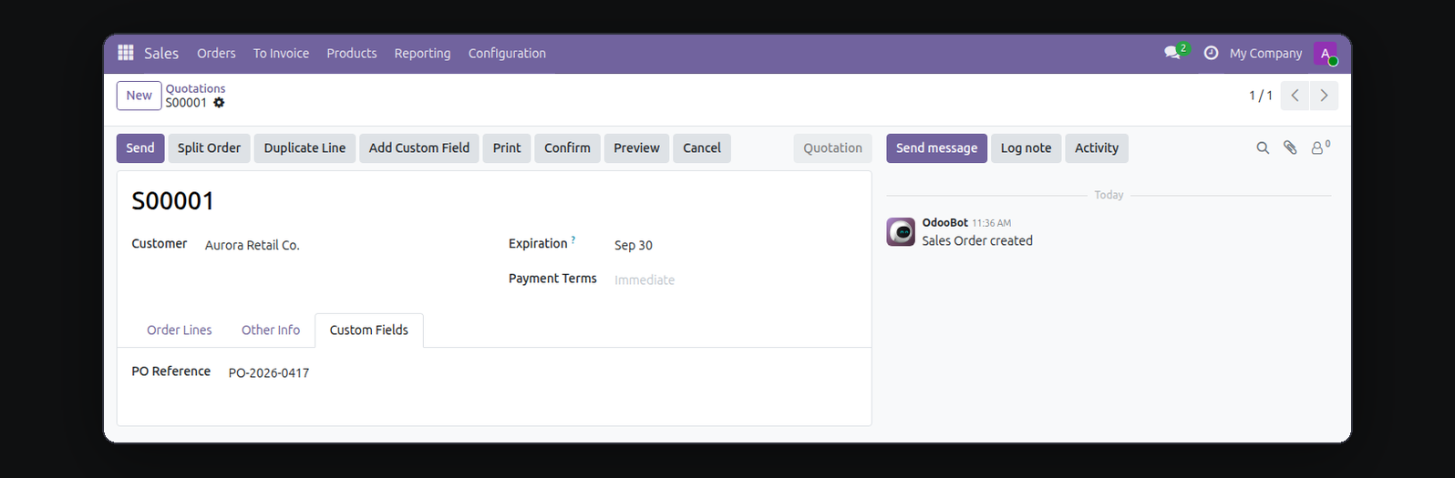 Sale Order Power Tools in Odoo — screenshot order